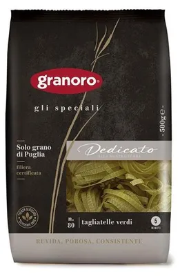 Zdjęcie produktu dla Granoro Dedicato Tagliatelle Verde Spinaci 500g – Makaron tagliatelle zielony ze szpinakiem