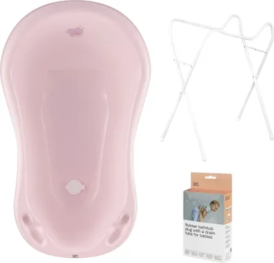 Produktbild von Babywanne, Gestell, Abfluss – Rosa