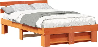 Produktbild von vidaXL Bettrahmen Wachsbraun 120 x 200 cm Massives Kiefernholz