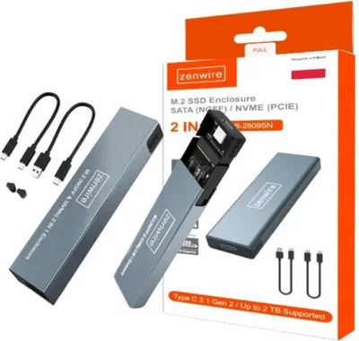 Zdjęcie produktu dla Obudowa - Adapter SSD - M.2 NVMe SATA PCIe - USB-C Gen2 - 10 Gbit/s - Zewnętrzna obudowa SSD