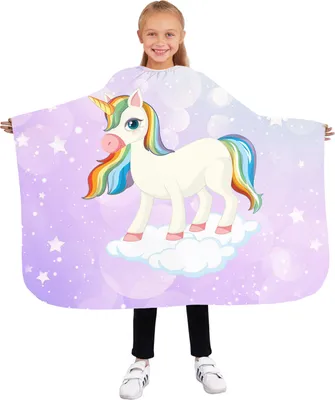 Produktbild von Kinder Friseurumhang, 85x110 cm, Einhorn, Unicorn 2, Friseurumhang, für, Friseursalon, Bunt [111]