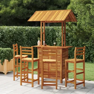 Produktbild von Möbel 5-tlg. Gartenbar-Set Massivholz Akazie - Gartenmöbelgarnituren 3116005