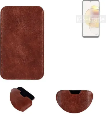 Produktbild von K-S-Trade Schutzhülle Handyhülle kompatibel mit Motorola Moto G73 5G Handytasche Kunstleder Sleeve in braun