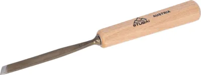 Produktbild von STUBAI Stemmeisen Stechbeitel Serie 52 - Form 2 | Gerades Balleisen, schräg - 8 mm, mit Holzgriff, für glatte Flächen, zum Vorstechen, Kerb- und Reliefschnitzarbeiten, zur Bearbeitung von Holz