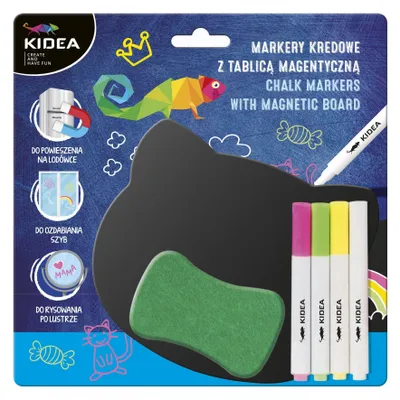 Obrázok produktu pre Zestaw markery kredowe Kidea z tablicą magnetyczną