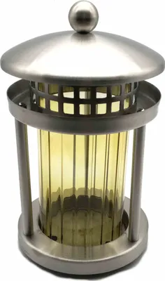Produktbild von Grablaterne Edelstahl rund mit Säulen 21 cm
