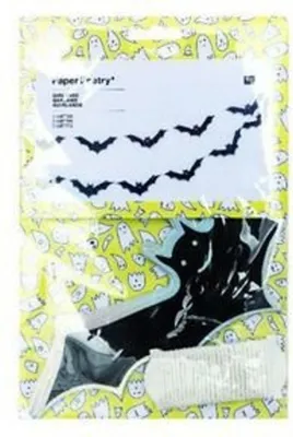 Produktbild von Rico Design Halloween Fledermaus Girlande, 12 Stück, 3m lang, Hot Foil veredelt
