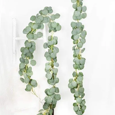 Obrázek produktu pro Eucalyptus Slingers – ručně vyráběná dekorace – 2 kusy, 185 cm – zelená