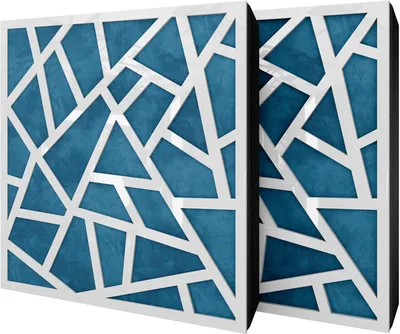 Zdjęcie produktu dla Zestaw 4 paneli akustycznych SKYROSS, obicie z weluru, wymiary 50x50x5 cm, kolor biały/niebieski
