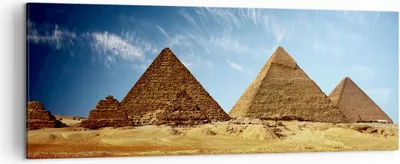 Produktbild von Bild auf Leinwand - Leinwandbild - Pyramide Wüste Sand - 140x50cm - Wand Bild - Wanddeko - Leinwanddruck - Bilder - Kunstdruck - Wanddekoration - Leinwand bilder - Wandkunst - AB140x50-0211