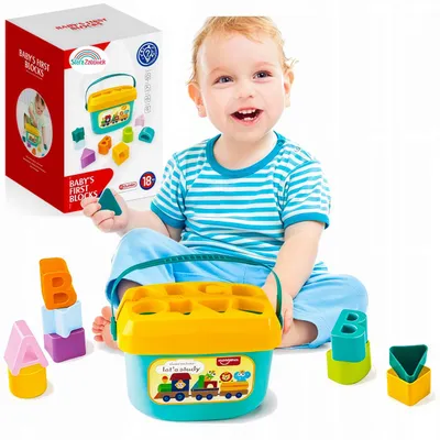 Produktbild von Baby Formensortierer Eimer mit Bausteinen Lernspielzeug Steckspiel Motorik 18m+