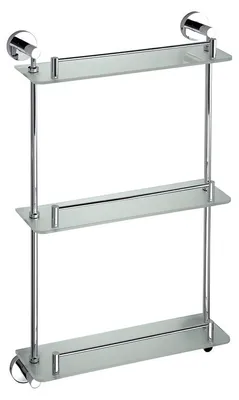 Produktbild von Glasablage Bemeta Omega dreifach 400 mm sandgestrahltes Glas/Chrom