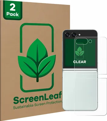 Produktbild von 2x ScreenLeaf Schutzfolie für Samsung Galaxy Z Flip 5 (Rückseite) nachhaltiger Displayschutz Display Schutz Folie Klar Transparent