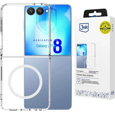 Immagine prodotto di Custodia per Galaxy Z Flip8, 3mk Armor MagCase con tecnologia MagSafe, trasparente e bianca