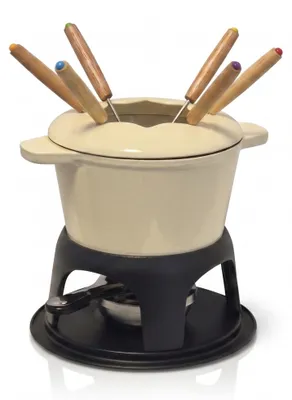 Produktbild von osoltus Fondue Käsefondue Gusseisen 16cm Creme Emaille