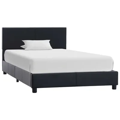 Image de vidaXL Cadre de lit noir en similicuir 90x200 cm