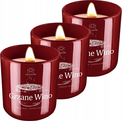 Produktbild von Deco4Home Set von 3x Soja-Duftkerze im Glas "Glühwein"