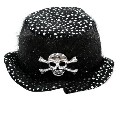 Produktbild von Halloween - Glitzer Hut mit Totenkopf Verkleidung Mütze Zylinder Tag der Toten