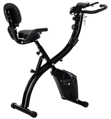Image de Vélo d'appartement 2 en 1 avec résistance magnétique | Couleur : Noir | Dimensions : 20,47 x 42,12 x 43,3 cm