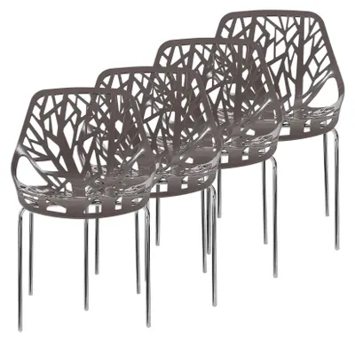 Immagine prodotto di Sedia di design Makika retro - CALUNA set di 4 in grigio