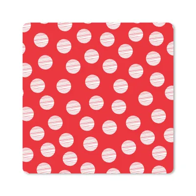 Produktbild von MuchoWow® Mauspad Mousepad Polka dots - Muster - Rot - Weiß 20x20 cm - Mousepads - Maus Mat - Pad - Mausunterlage - Desk Mat - Bureauartikeln