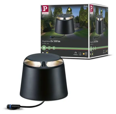Productafbeelding van Paulmann Plug & Shine LED grondspot, warmwit, individuele spot, dubbele lichtuitstraling, 180°