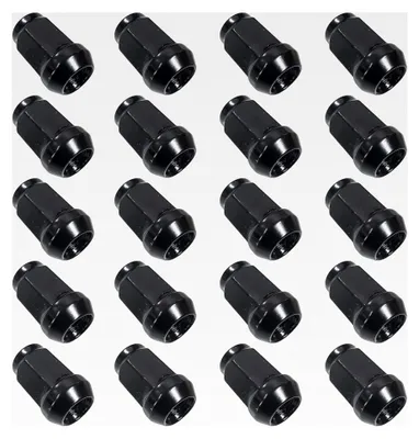 Produktbild von 20 Radmuttern Kegelbund geschlossen schwarz 1/2 Zollx20 UNF kompatibel mit Ford, Jaguar, Cadillac, Chevrolet, Dodge, Aston Martin