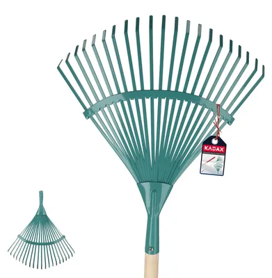 Image de Râteau à dents, en métal et plastique, longueur 60 cm, largeur 18 cm, adapté à divers travaux de jardinage, conception légère