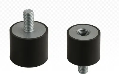 Produktbild von Gummi-Metall-Puffer Typ B – Schwingungsdämpfer mit einseitigem Innen- & Außengewinde | Ø 6–150 mm | M3–M16 | Stahl oder Edelstahl 50 x 30 mm / M10 x 28 mm