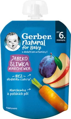 Zdjęcie produktu dla Gerber Jabłko Śliwka Marchewka Po 6 miesiącu 80 G