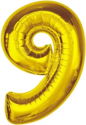 Immagine prodotto di Palloncino Numero Oro Numero 9 in foil 92 cm