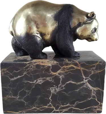 Produktbild von Bronzeskulptur Bronzefigur Stehender Panda Bär