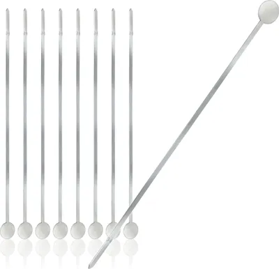 Produktbild von com-four® 8 Schaschlikspieße aus Edelstahl, 37,5 cm Langer Grillspieß fixiert Deine Köstlichkeiten
