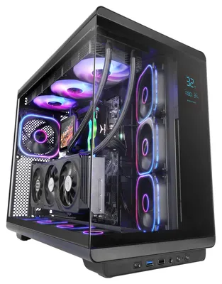 Produktbild von Mars Gaming MC-REVPRO Midi-Tower Gaming-Gehäuse Schwarz, 4,3 Zoll Display, 4 Lüfter