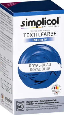Produktbild von simplicol Textilfarbe intensiv: DIY Färbemittel in 23 Farben inkl. Farb-Fixierer, Farbe:Royal-Blau (1809), Größe:1er Pack