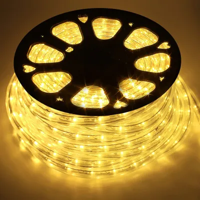 Immagine prodotto di Striscia LED da 50 metri per uso esterno, impermeabile, ideale per decorazioni e illuminazione. Perfetta per Halloween, giardino, Natale, matrimoni, feste, con luce bianca calda