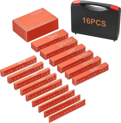 Image de Kits de mesure de la hauteur pour le travail du bois - Barres de réglage de précision 16 pièces - Blocs de réglage