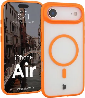 Produktbild von Handyhülle mit Magnetring für iPhone Air, Bizon Case MatteO, Getönt-Orange
