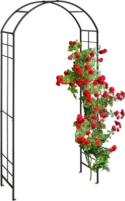 Produktbild von relaxdays Czarny metalowy łuk różany
