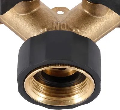 Produktbild von Doppelter Waschmaschinen-Wasserhahn, 2-Wege-Y-Wasserschlauch-Wasserhahn-Anschluss-Splitter für 3/4-Zoll-Versorgungsschläuche, robuster Messing-Doppel-Gartenhahn für den Außenbereich