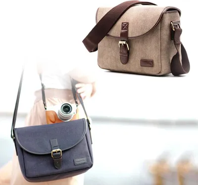Produktbild von Kameratasche für SLR/DSLR-Gadget, stilvolle Schultertasche für Fotozubehör, Ausrüstungstasche aus Flachsmaterial