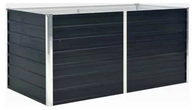 Produktbild von Hochbeet Pflanzbeet Gartenbeet Pflanzkübel Blumenkasten Gemüsebeet Blumenbeet Anthrazit 160x80x77cm aus verzinktem Stahl