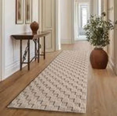 Zdjęcie produktu dla Dywan bouclé do salonu sypialni i biura miękki trwały łatwy w pielęgnacji wszechstronny , Rozmiar : 80 x 250 cm , Kolor : Beżowy-4