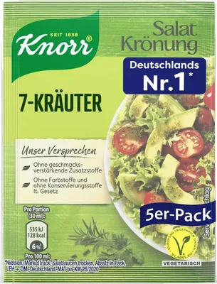 Image de Knorr Salatkrönung 7 Kräuter vinaigrette claire 5x 8g 5er