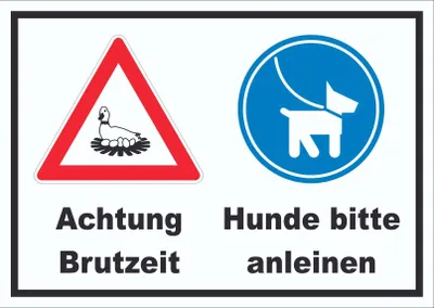 Produktbild von Achtung Brutzeit Hund bitte anleinen Schild A0 (841x1189mm)