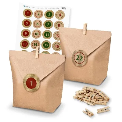 Produktbild von Basteladventskalender Set - Set 10 Sticker Jute Design