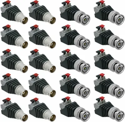 Produktbild von BNC Stecker + BNC Buchse >Terminalblock 2Pin Druck Klemmen Adapter Verbinder Set[10x Stecker + 10x Buchse]
