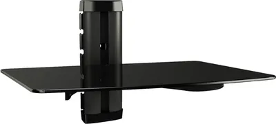 Produktbild von RICOO HiFi Rack Glas, Wandregal mit Kabelkanal DVD-B1, TV Rack, Wandhalterung mit Glasablage für Blu-ray DVD Player Beamer Playstation PS5 PS4 Xbox