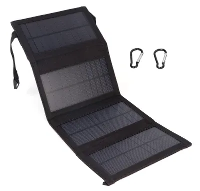 Immagine prodotto di Pannello solare portatile da 20W - Caricabatterie USB pieghevole - Ideale per campeggio e attività all'aperto