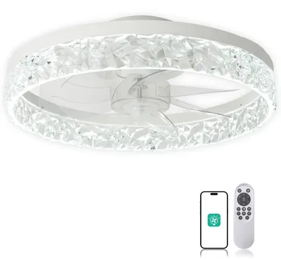 Immagine prodotto di Ventilatore da soffitto, telecomando, luce LED dimmerabile, BIANCO